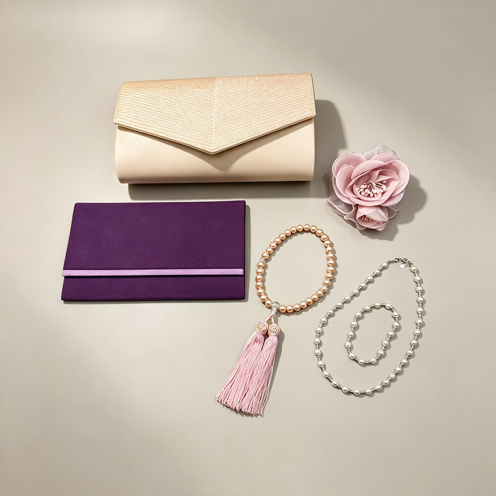 wedding guest handbag,memorial service 5‑piece kit,beige envelope clutch,
