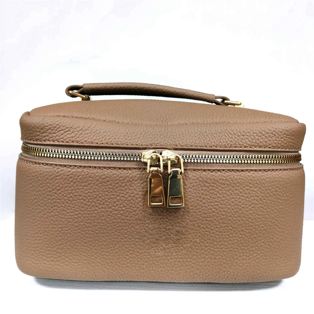 Genuine Leather Women's Travel Makeup Bag