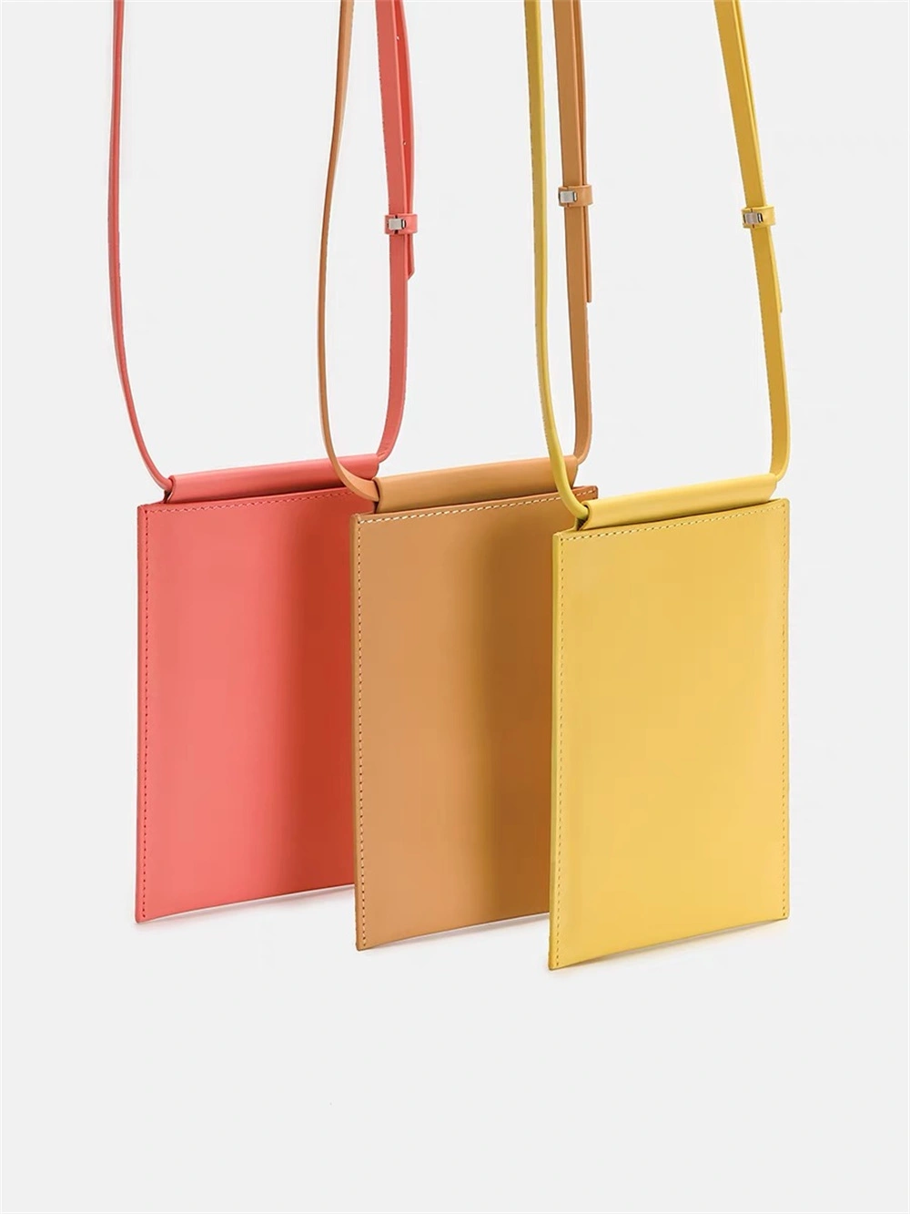 Fashion Ladies Leather Colorful Mobile Phone Bag