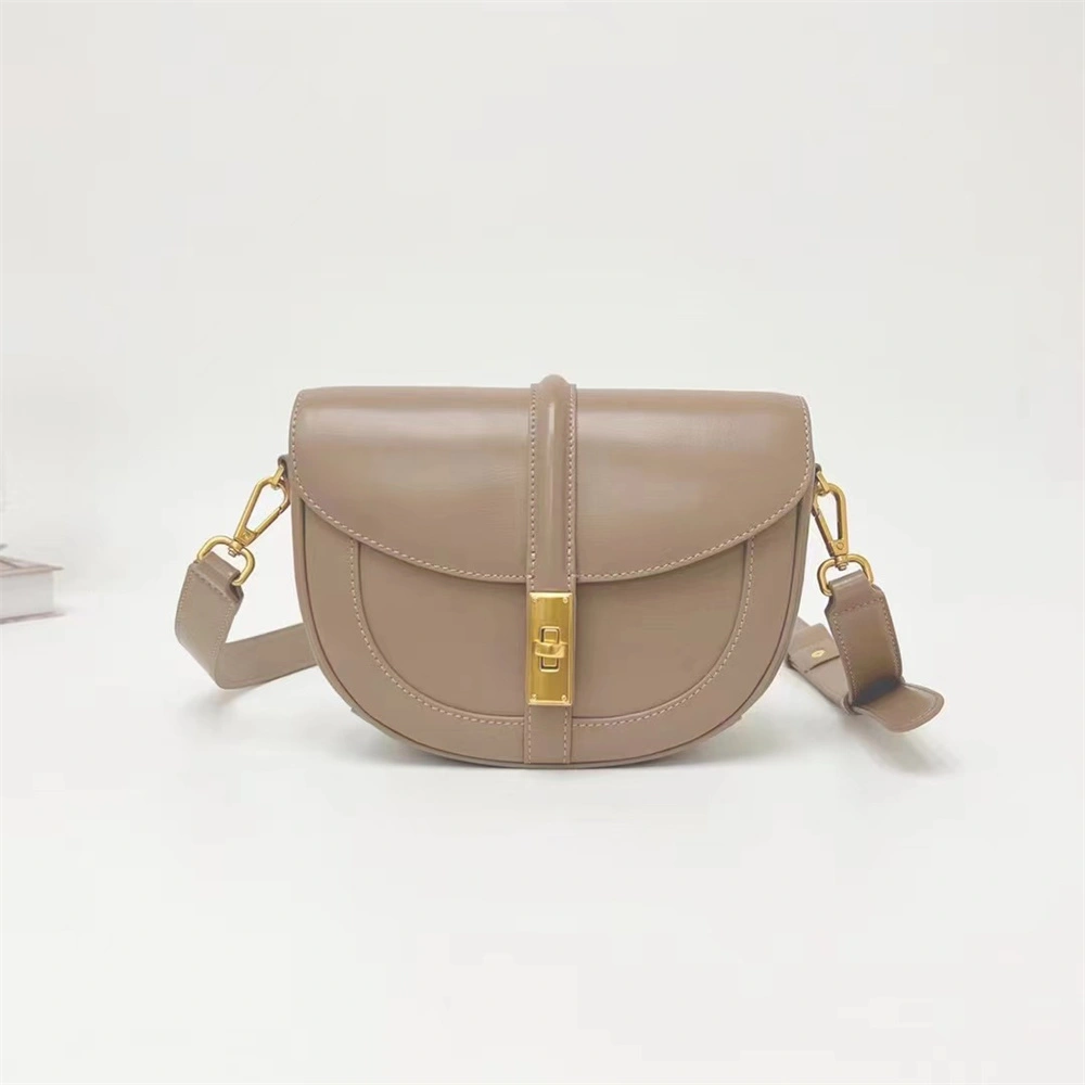 Fashion Saddle Leather Diagonal Light Khaki Ladies