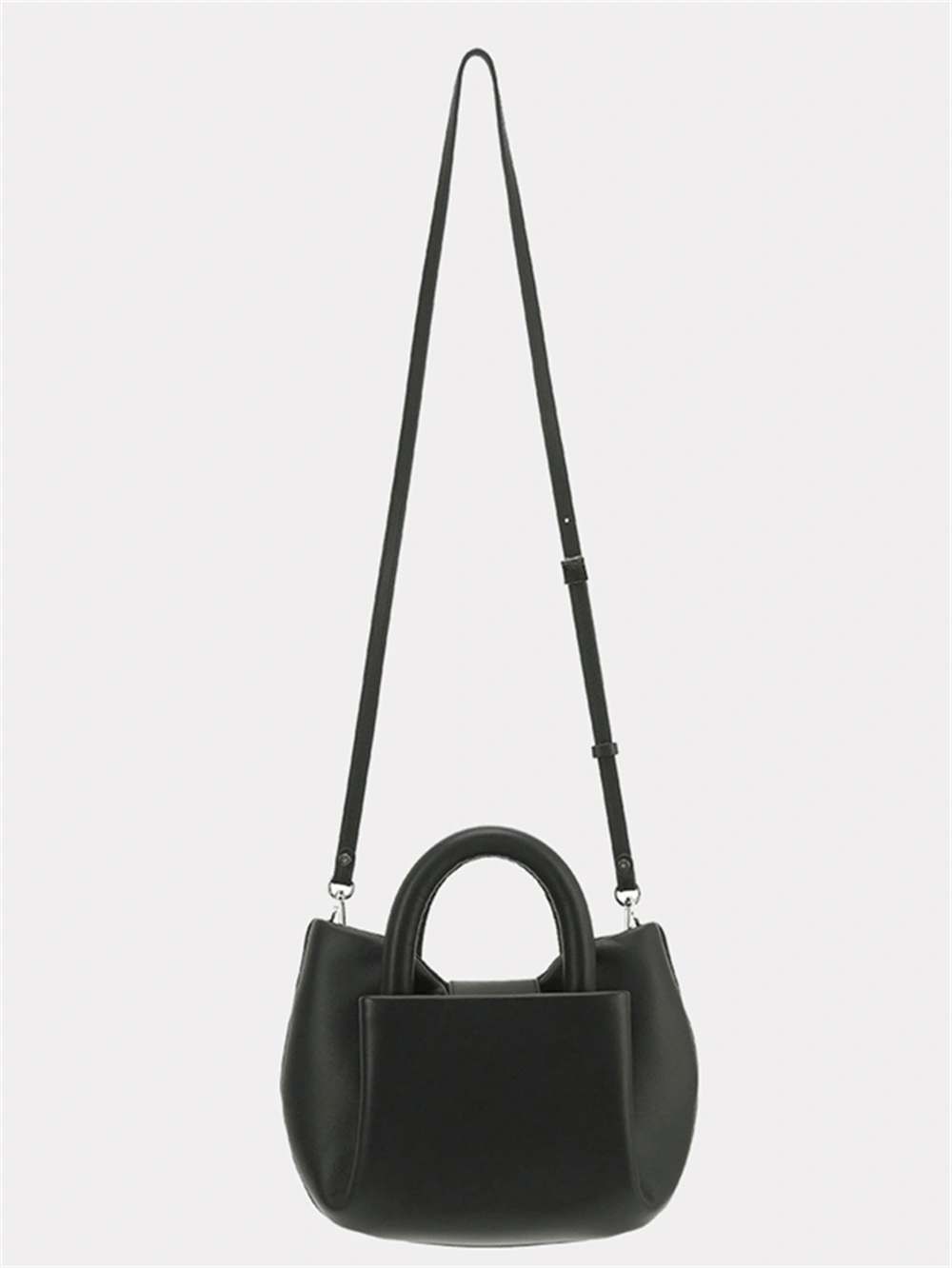 Fashionable U-Shaped Genuine Leather Mini Crossbod