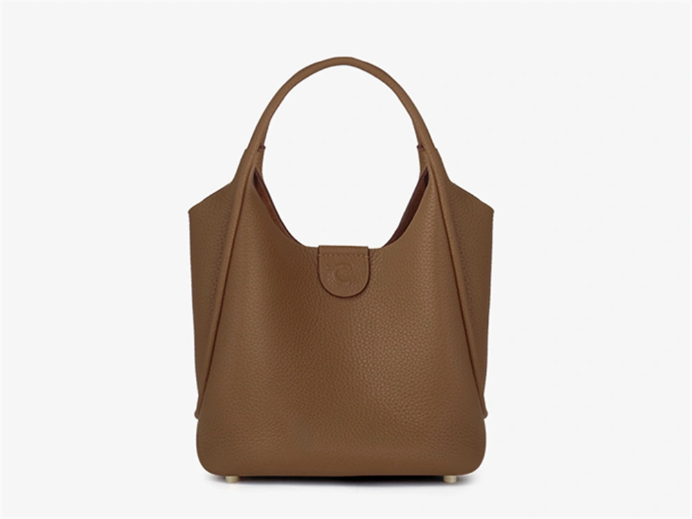 Simple and Stylish Leather Market Basket Bucket Ba